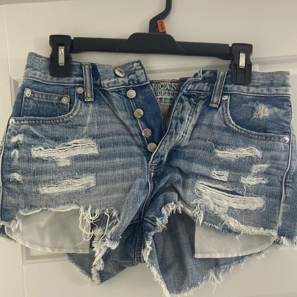 American eagle outfitters size 4 denim shorts. Destroyed style.